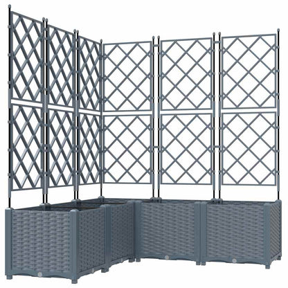 Garden Planter 5 pcs LiGht Grey 120 x 120 x 143 cm Plastic