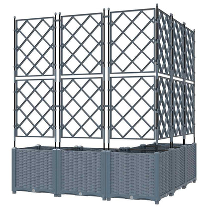 Garden Planter 5 pcs LiGht Grey 120 x 120 x 143 cm Plastic