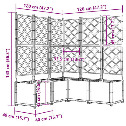 Garden Planter 5 pcs LiGht Grey 120 x 120 x 143 cm Plastic