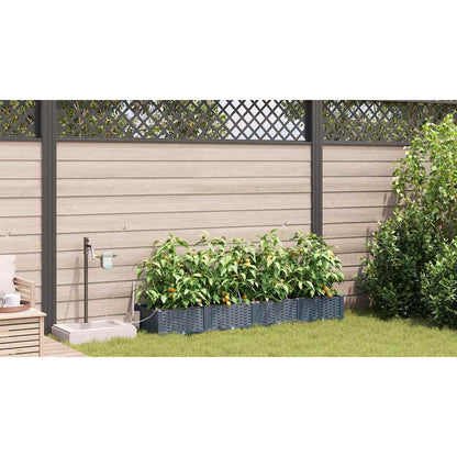 Garden Planter 4 pcs LiGht Grey 160 x 40 x 22 cm Plastic