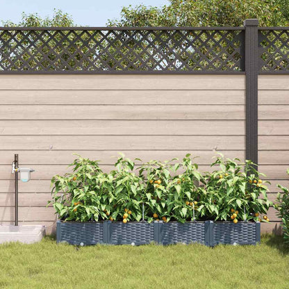 Garden Planter 4 pcs LiGht Grey 160 x 40 x 22 cm Plastic