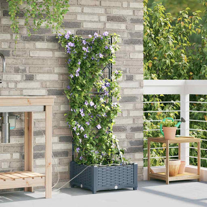 Garden Planter LiGht Grey 40 x 40 x 126 cm PP