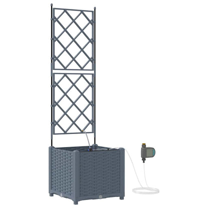 Garden Planter 2 pcs LiGht Grey 40 x 40 x 142 cm Plastic