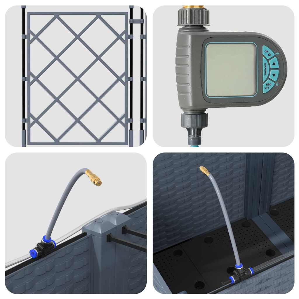 Garden Planter 2 pcs LiGht Grey Steel