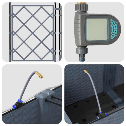 Garden Planter 2 pcs LiGht Grey Steel