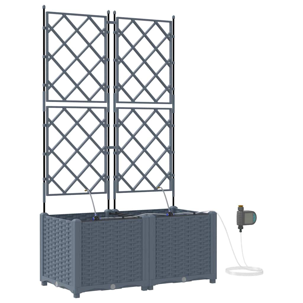 Garden Planter 2 pcs LiGht Grey Steel