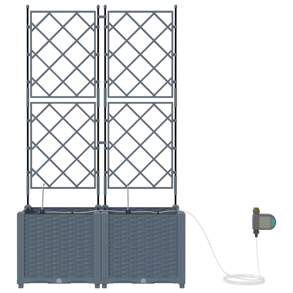 Garden Planter 2 pcs LiGht Grey Steel