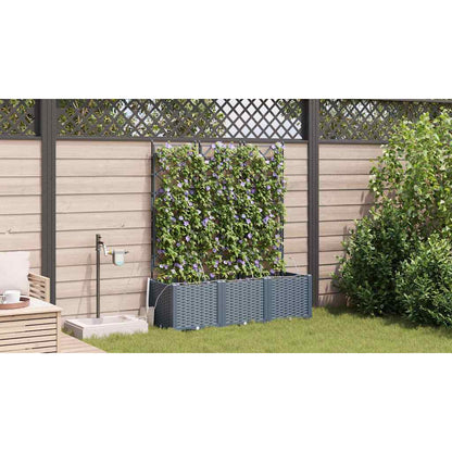 Garden Planter 3 pcs LiGht Grey 120 x 40 x 142 cm Plastic