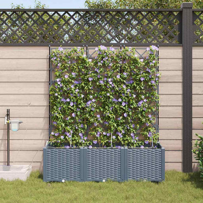 Garden Planter 3 pcs LiGht Grey 120 x 40 x 142 cm Plastic