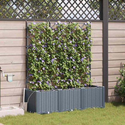 Garden Planter 3 pcs LiGht Grey 120 x 40 x 142 cm Plastic