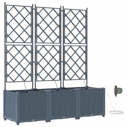 Garden Planter 3 pcs LiGht Grey 120 x 40 x 142 cm Plastic