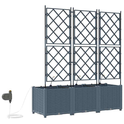 Garden Planter 3 pcs LiGht Grey 120 x 40 x 142 cm Plastic