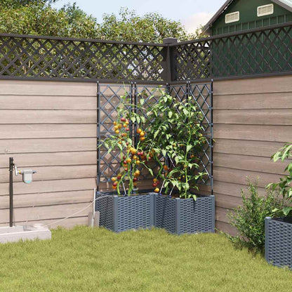 Garden Planter 3 pcs LiGht Grey Steel