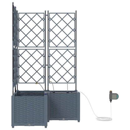 Garden Planter 3 pcs LiGht Grey Steel