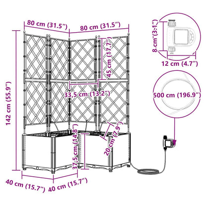 Garden Planter 3 pcs LiGht Grey Steel