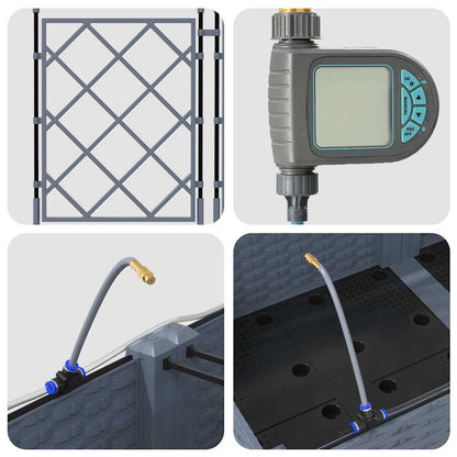 Garden Planter 5 pcs LiGht Grey Steel