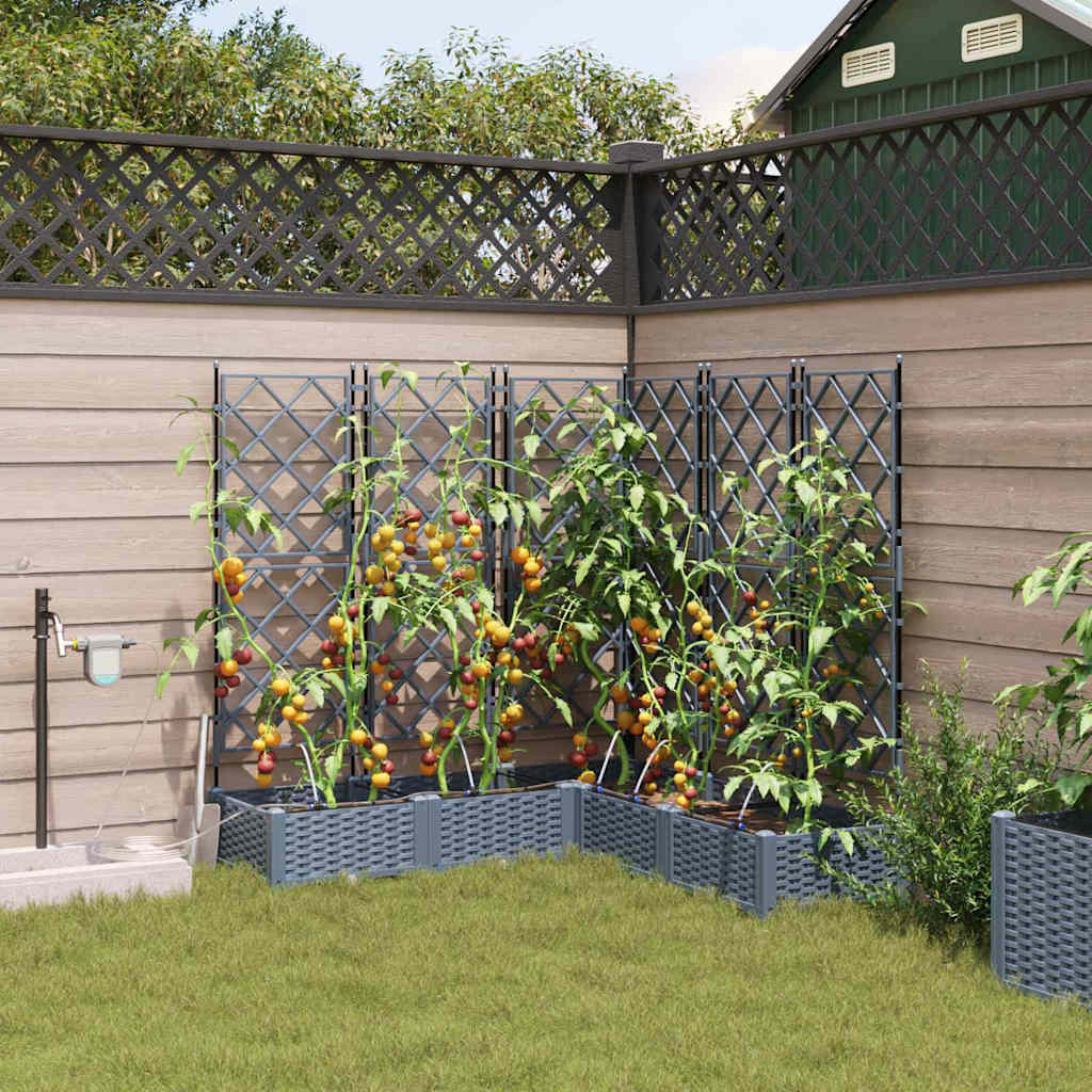 Garden Planter 5 pcs LiGht Grey Steel