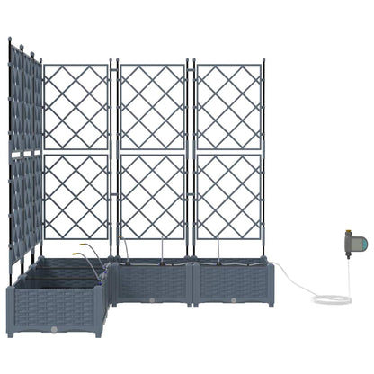 Garden Planter 5 pcs LiGht Grey Steel