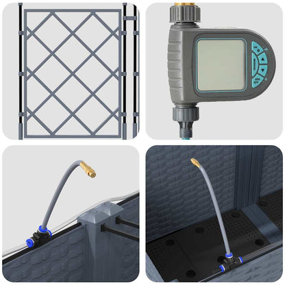 Garden Planter 5 pcs LiGht Grey Steel