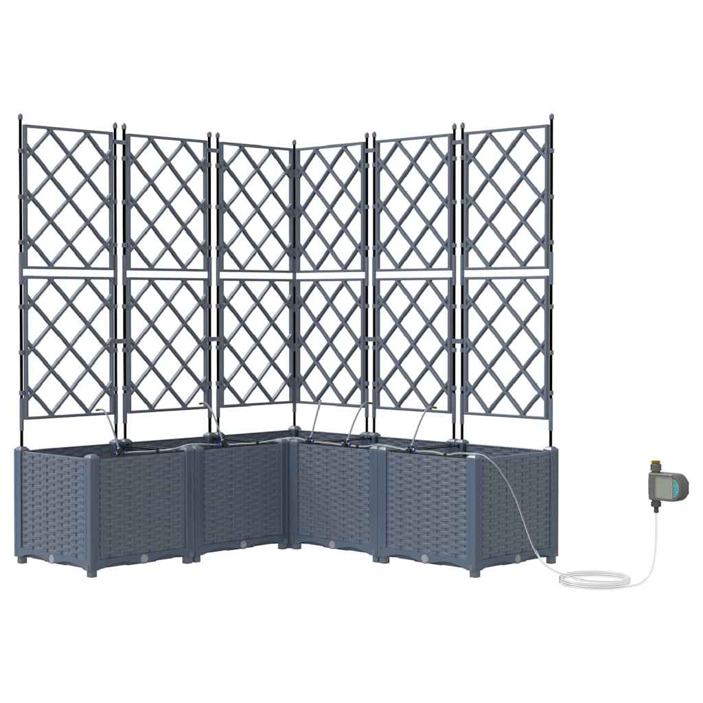 Garden Planter 5 pcs LiGht Grey Steel