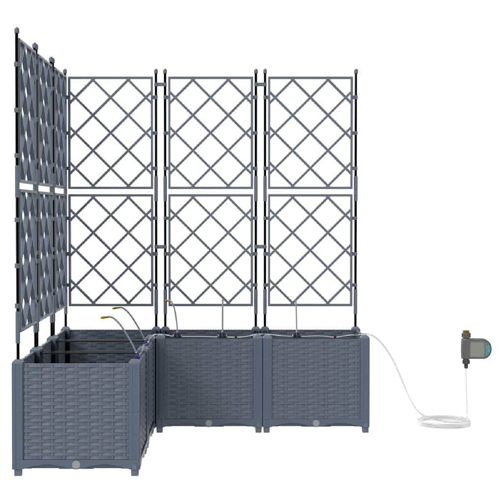 Garden Planter 5 pcs LiGht Grey Steel