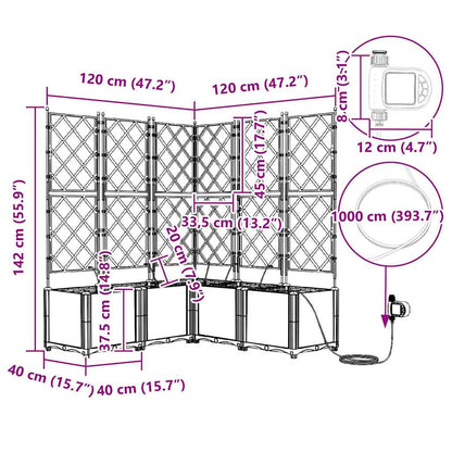 Garden Planter 5 pcs LiGht Grey Steel