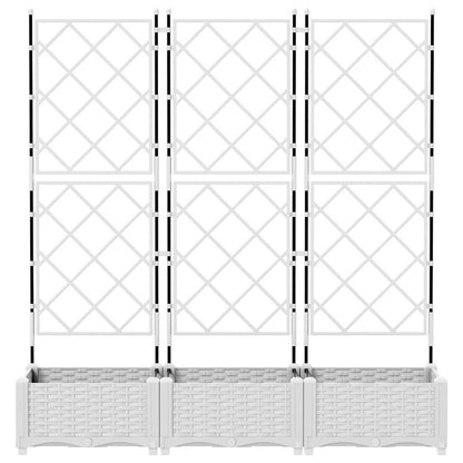Garden Planter 3 pcs White 120 x 40 x 125.5 cm Plastic