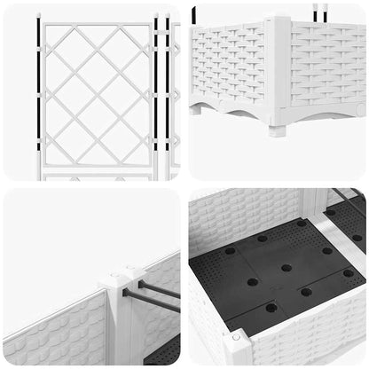 Garden Planter 5 pcs White 120 x 120 x 125.5 cm Plastic