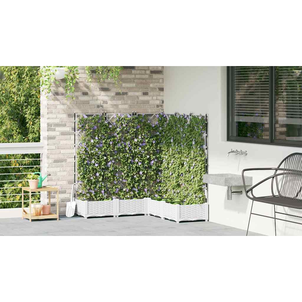 Garden Planter 5 pcs White 120 x 120 x 125.5 cm Plastic