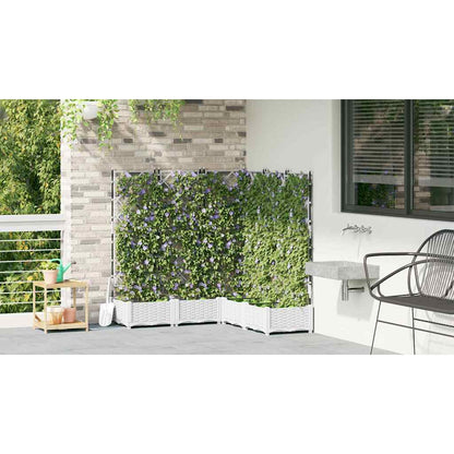 Garden Planter 5 pcs White 120 x 120 x 125.5 cm Plastic
