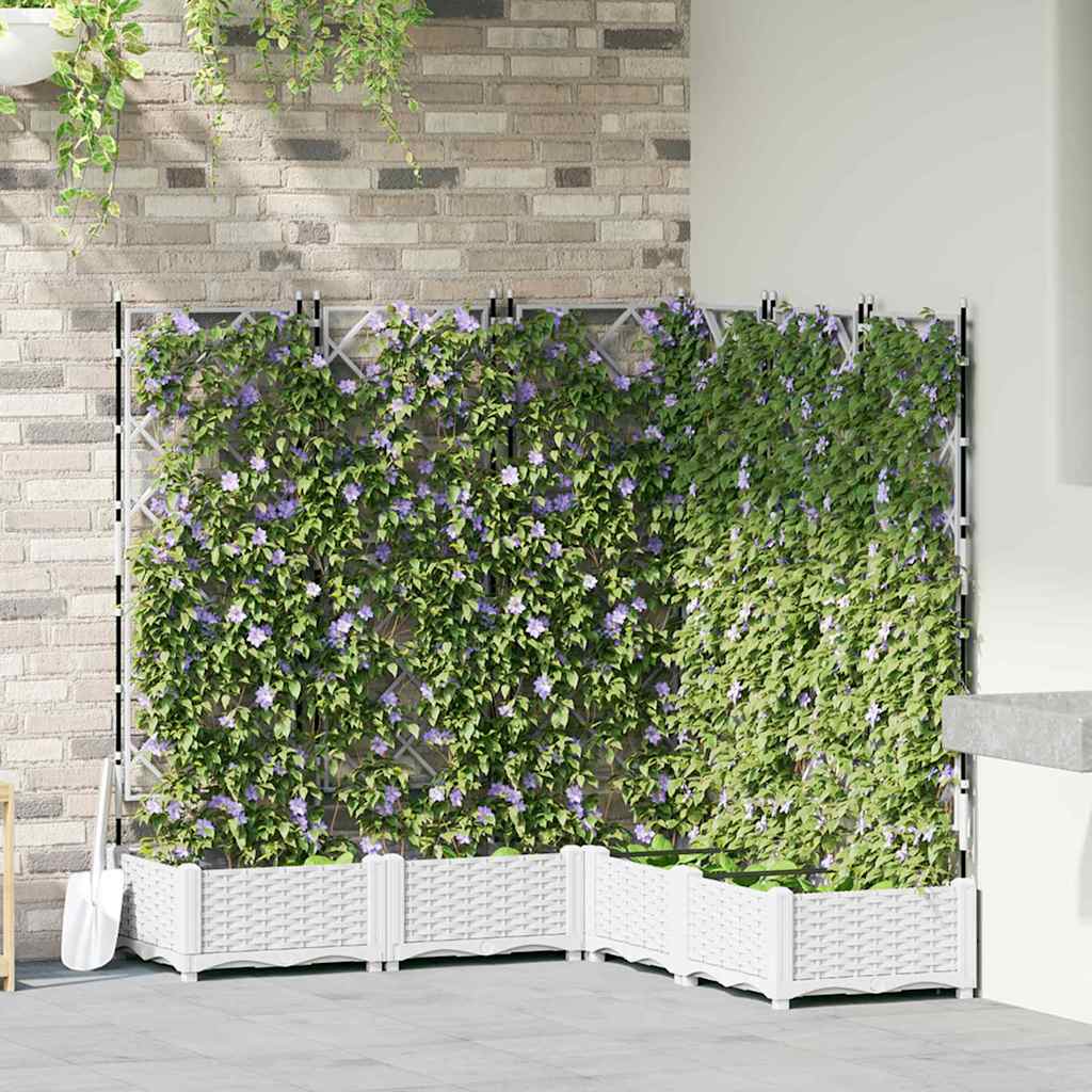 Garden Planter 5 pcs White 120 x 120 x 125.5 cm Plastic