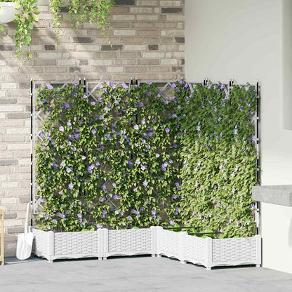 Garden Planter 5 pcs White 120 x 120 x 125.5 cm Plastic