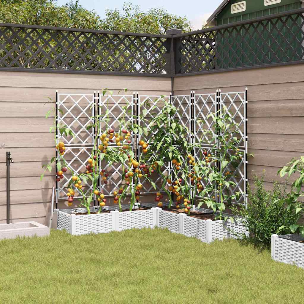 Garden Planter 5 pcs White 120 x 120 x 125.5 cm Plastic