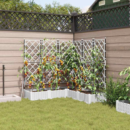 Garden Planter 5 pcs White 120 x 120 x 125.5 cm Plastic