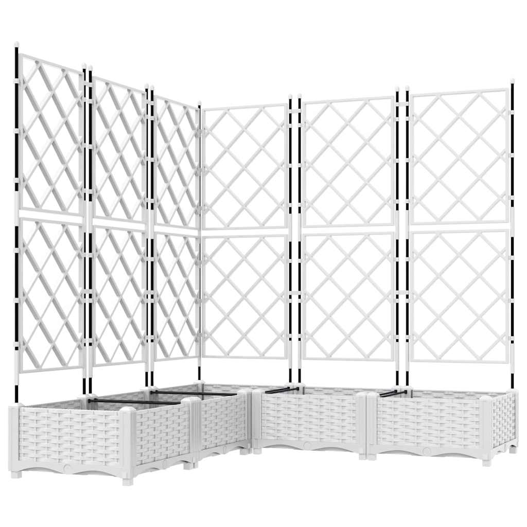 Garden Planter 5 pcs White 120 x 120 x 125.5 cm Plastic