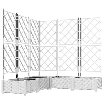 Garden Planter 5 pcs White 120 x 120 x 125.5 cm Plastic