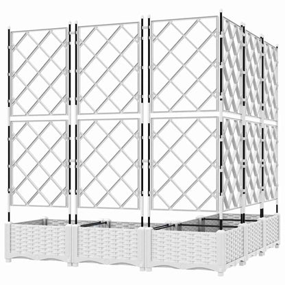 Garden Planter 5 pcs White 120 x 120 x 125.5 cm Plastic