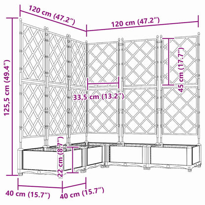 Garden Planter 5 pcs White 120 x 120 x 125.5 cm Plastic
