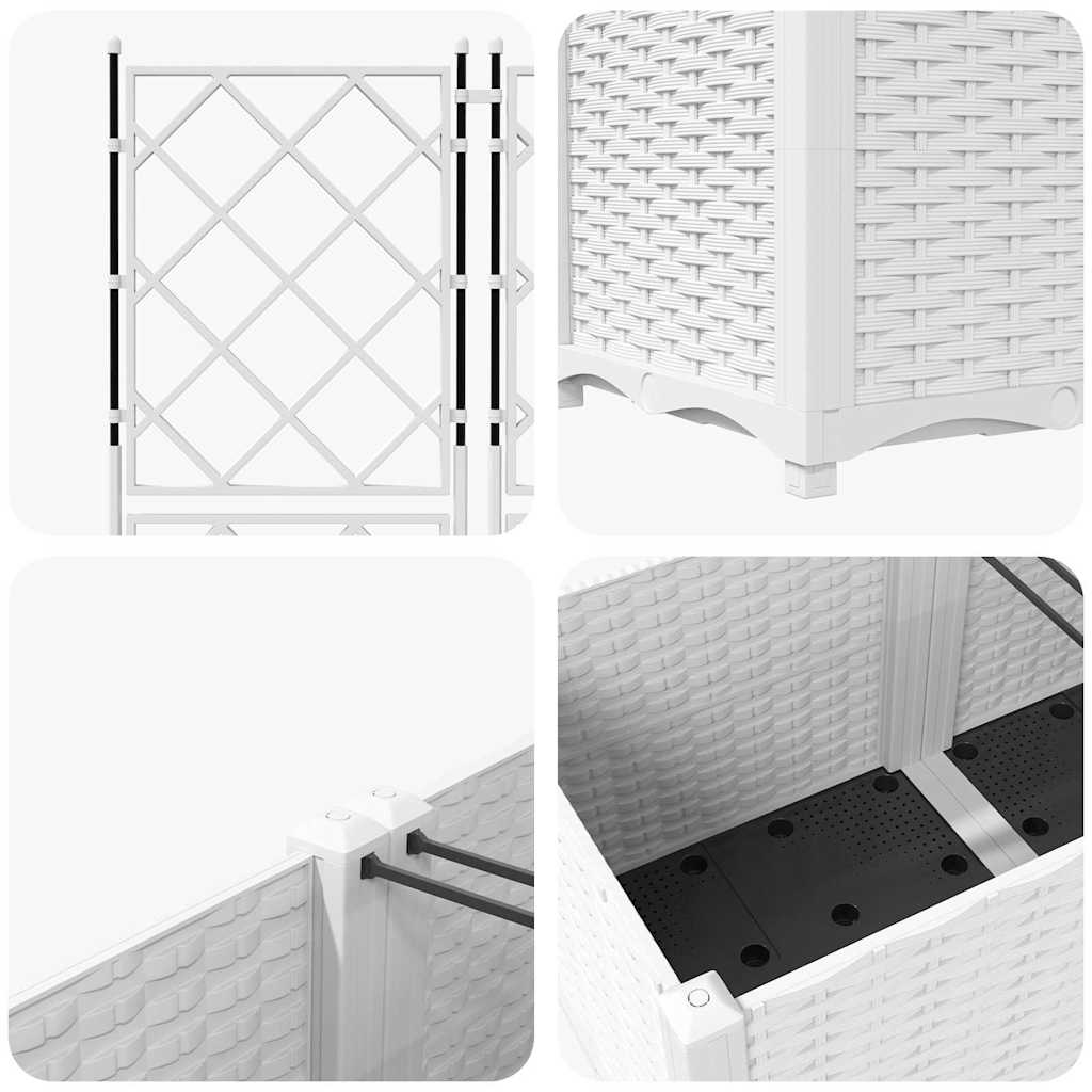 Garden Planter 5 pcs White 120 x 120 x 143 cm Plastic