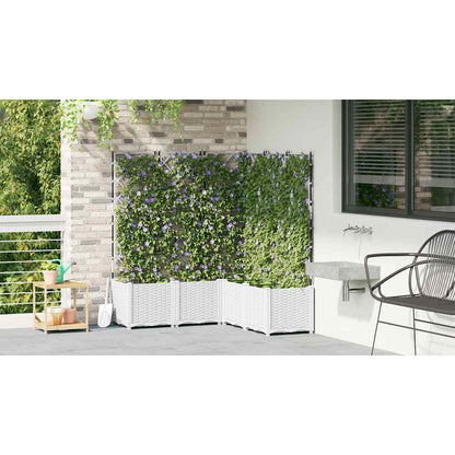 Garden Planter 5 pcs White 120 x 120 x 143 cm Plastic