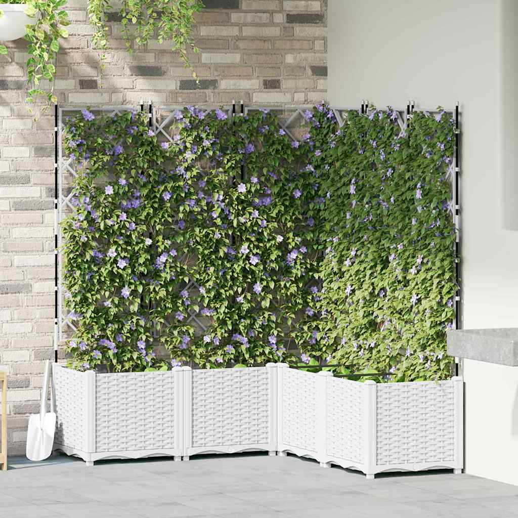 Garden Planter 5 pcs White 120 x 120 x 143 cm Plastic