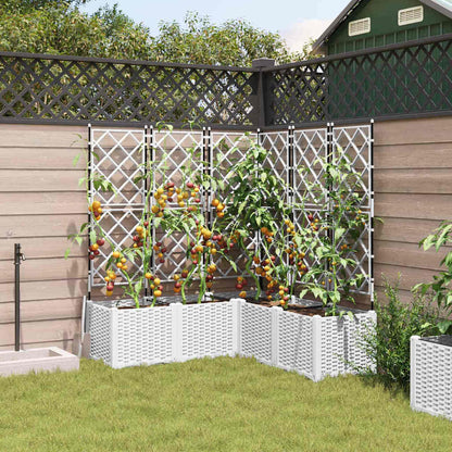 Garden Planter 5 pcs White 120 x 120 x 143 cm Plastic
