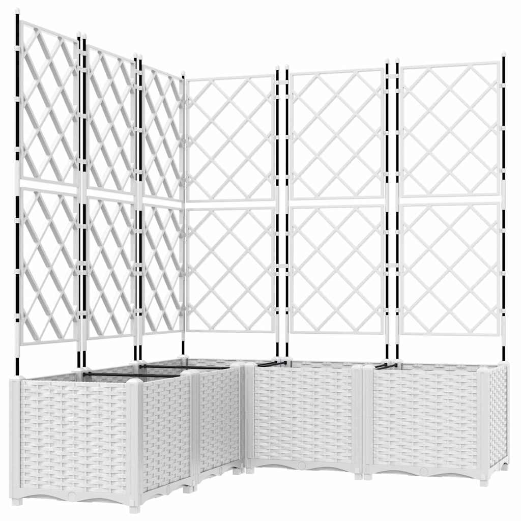Garden Planter 5 pcs White 120 x 120 x 143 cm Plastic