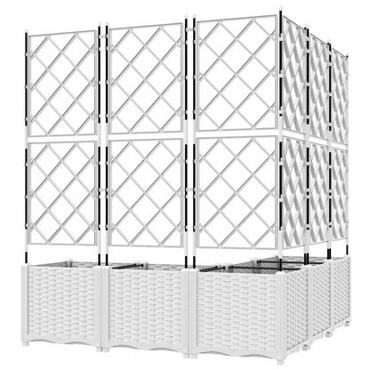 Garden Planter 5 pcs White 120 x 120 x 143 cm Plastic