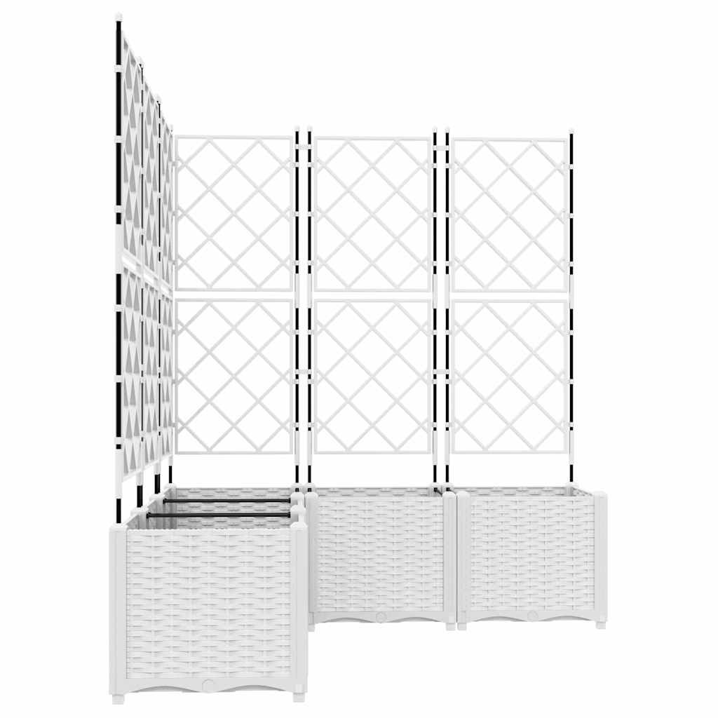 Garden Planter 5 pcs White 120 x 120 x 143 cm Plastic