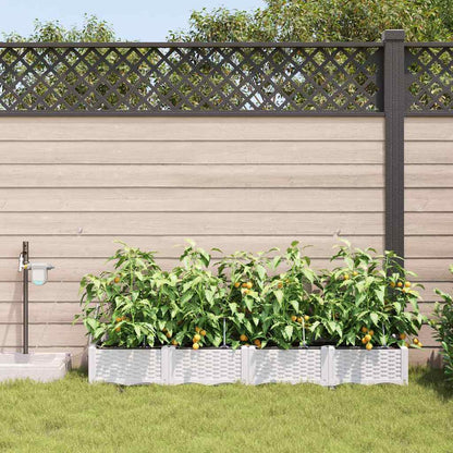 Garden Planter 4 pcs White 160 x 40 x 22 cm Plastic