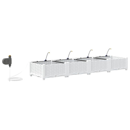 Garden Planter 4 pcs White 160 x 40 x 22 cm Plastic