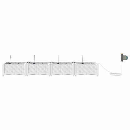 Garden Planter 4 pcs White 160 x 40 x 22 cm Plastic