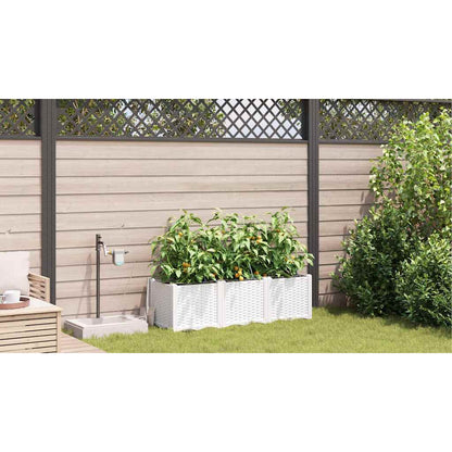 Garden Planter 3 pcs White Steel