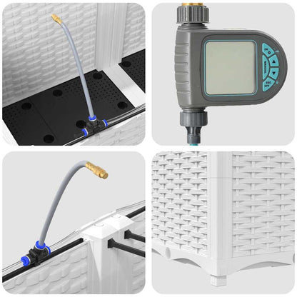 Garden Planter 4 pcs White Steel